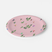 Pink Skiers Ski openingsfeestdag kerstavond Papieren Bordje (Gekanteld)