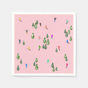 Pink Skiers Ski openingsfeestdag kerstavond Servet