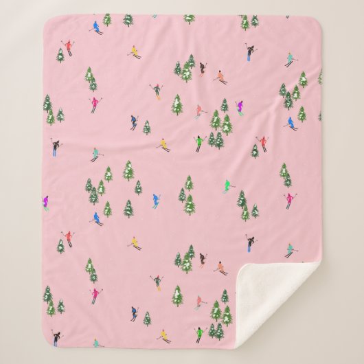 Pink Skiers Ski openingsfeestdag kerstavond Sherpa Deken (Voorkant)