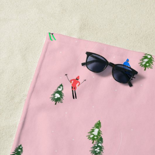 Pink Skiers Ski openingsfeestdag kerstavond Strandlaken (In situ)