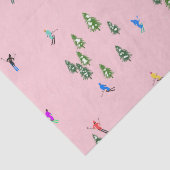 Pink Skiers Ski openingsfeestdag kerstavond Tissuepapier (Detail)