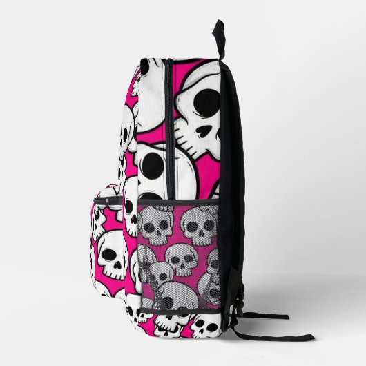Pink Skull Pattern Backpack Bedrukte Rugzak (Rechts)
