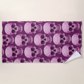 Pink Skull Pattern – Bold Repeating Design Strandlaken (Voorkant)