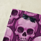 Pink Skull Pattern – Bold Repeating Design Strandlaken (In situ)
