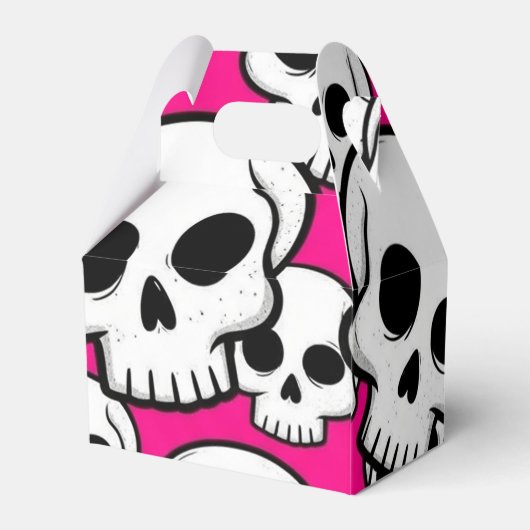 Pink Skull Pattern Favor Box Bedankdoosjes (Achterkant)