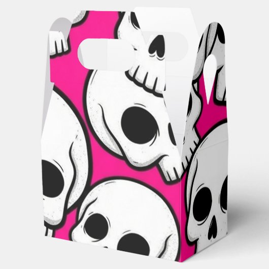 Pink Skull Pattern Favor Box Bedankdoosjes (Geopend)