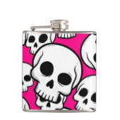 Pink Skull Pattern Flask Heupfles (Voorkant)