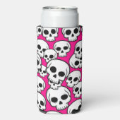 Pink Skull Pattern Foam Can/Bottle Cooler (Seltzer Achterkant)