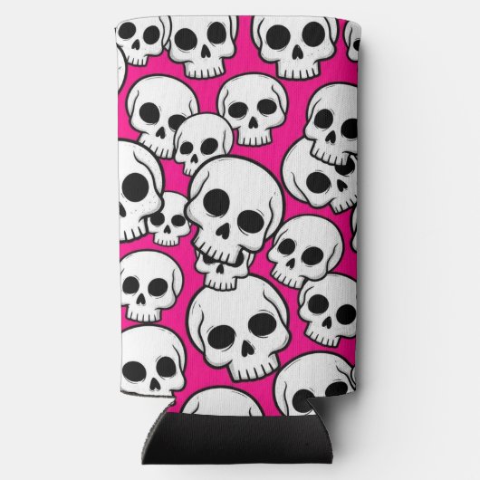 Pink Skull Pattern Foam Can/Bottle Cooler (Achterkant)