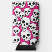 Pink Skull Pattern Foam Can/Bottle Cooler (Voorkant)
