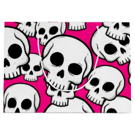 Pink Skull Pattern Gift Bag  Groot Cadeauzakje
