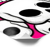Pink Skull Pattern Glossy Poster (Hoek)