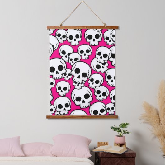Pink Skull Pattern Hangend Wandkleed (Slaapkamer)