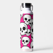 Pink Skull Pattern Insulated Bottle Waterfles (Voorkant)