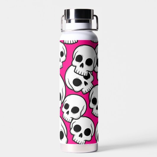 Pink Skull Pattern Insulated Bottle Waterfles (Achterkant)