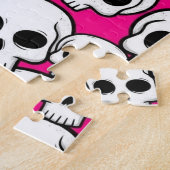 Pink Skull Pattern Legpuzzel (Zijkant)