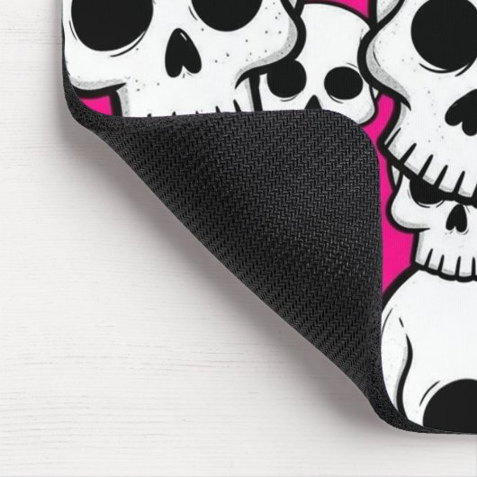 Pink Skull Pattern Mousepad Muismat (Hoek)