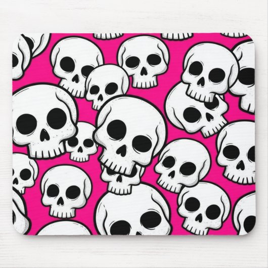 Pink Skull Pattern Mousepad Muismat (Voorkant)