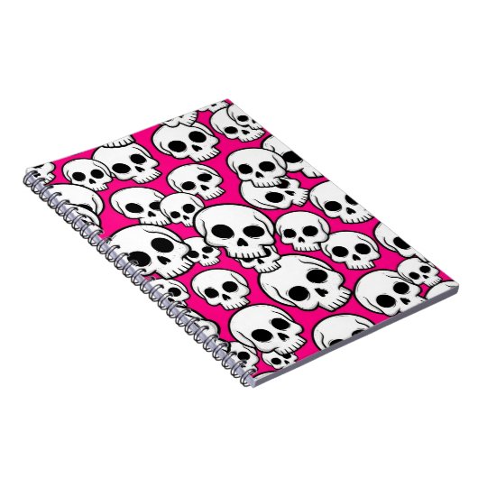 Pink Skull Pattern Notitieboek (Rechterzijde)