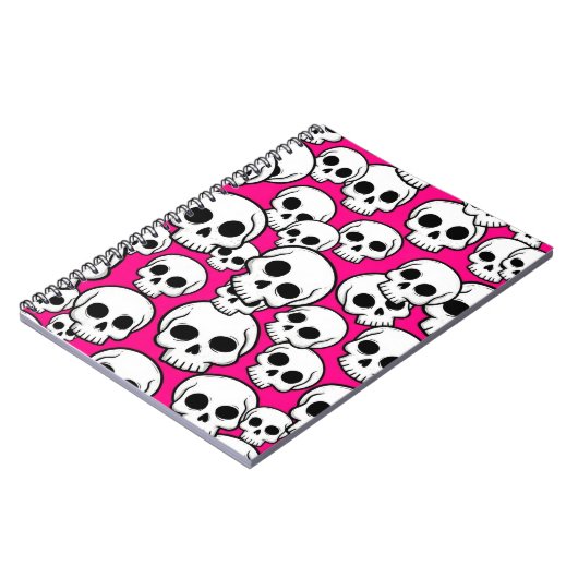 Pink Skull Pattern Notitieboek (Linkerzijde)