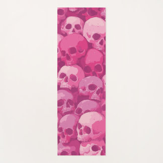 Pink Skull Pattern Pop Art Illustration Yogamat
