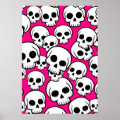 Pink Skull Pattern Poster (Voorkant)