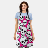 Pink Skull Pattern Schort (Gedragen)