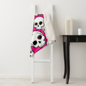 Pink Skull Pattern Sherpa Blanket Sherpa Deken (In situ)