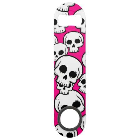 Pink Skull Pattern Stainless Steel Bottle Opener Speed Flessenopener (Voorkant)