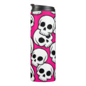 Pink Skull Pattern Thermal Tumbler Thermosbeker (Geroteerd rechts)