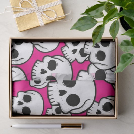 Pink Skull Pattern Tissue Paper Tissuepapier (Geschenk)