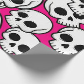 Pink Skull Pattern Wrapping Paper Cadeaupapier (Hoek)