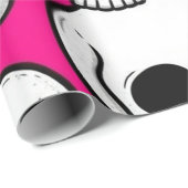 Pink Skull Pattern Wrapping Paper Cadeaupapier (Rol Hoek)