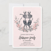 Pink Skull Scary Halloween Party Uitnodiging (Voorkant)