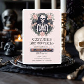 Pink Skull Scary Halloween Party Uitnodiging