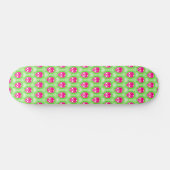 Pink Skull Trippy Line Pattern Persoonlijk Skateboard (Horizontaal)