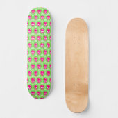 Pink Skull Trippy Line Pattern Persoonlijk Skateboard (Voorkant)