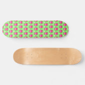 Pink Skull Trippy Line Pattern Persoonlijk Skateboard (Horizontaal)