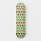 Pink Skull Trippy Line Pattern Persoonlijk Skateboard (Voorkant)