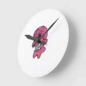 Pink Skull Wall Clock Ronde Klok (Hoek)