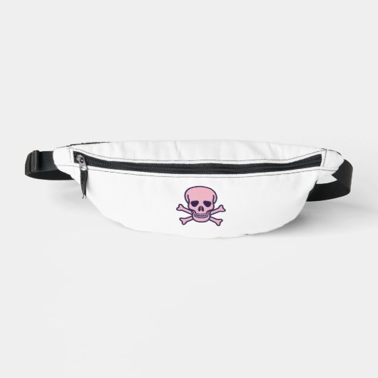 Pink Skull white fanny pack Heuptasje (Voorkant)