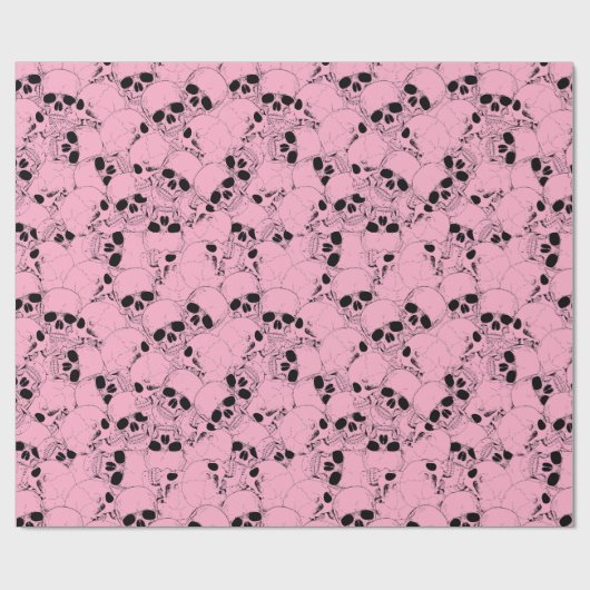 PINK SKULLS WRAPPING PAPIER (Vlak)