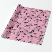 PINK SKULLS WRAPPING PAPIER (Uitgerold)