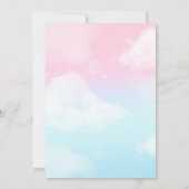 Pink Sky Bunny op Swing Verjaardag Uitnodiging Pas (Achterkant)