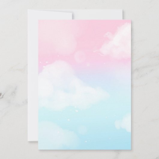 Pink Sky Bunny op Swing Verjaardag Uitnodiging Pas (Achterkant)