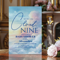 Pink Sky Cloud Nine Waterverf Baby shower