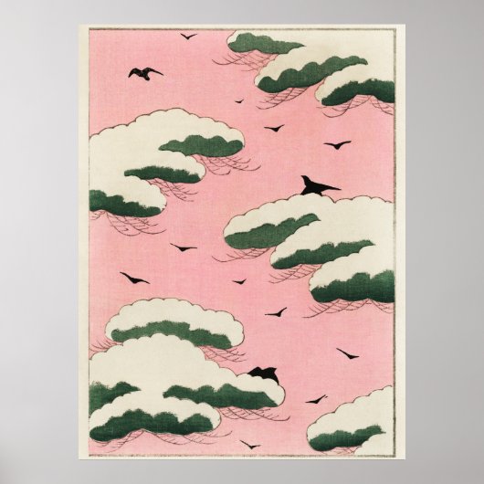 Pink Sky Illustration Poster (Voorkant)