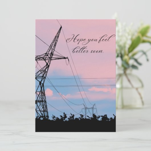 PINK SKY, kom snel goed  Bedankkaart (Staand voorkant)