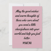 PINK SKY, kom snel goed Bedankkaart (Achterkant)