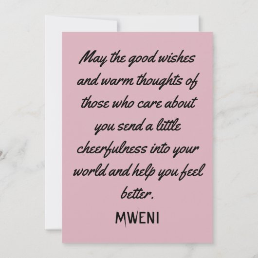 PINK SKY, kom snel goed  Bedankkaart (Achterkant)